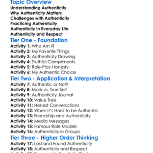 Authenticity Worksheet Activity Booklet