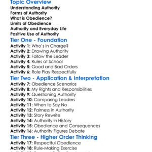 Authority And Obedience Worksheet Activity Booklet