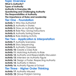 Authority Worksheet Activity Booklet