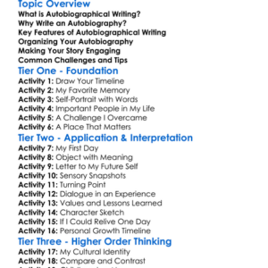 Autobiographical Writing