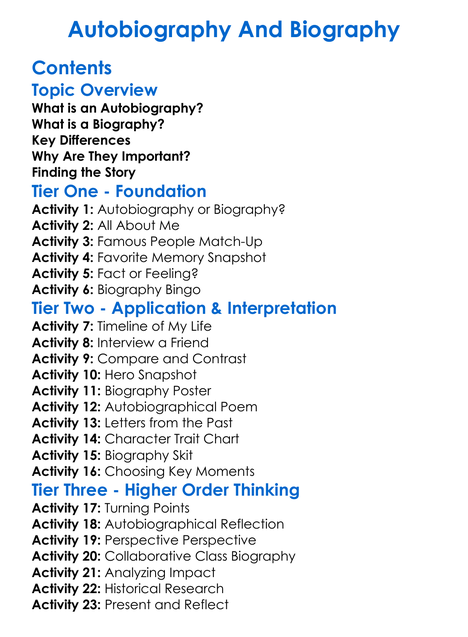 Autobiography And Biography