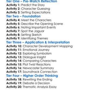 Autumn And The Jaguar Worksheet Activity Booklet