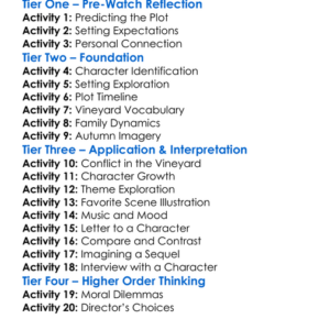 Autumn In The Vineyard 2016 Worksheet Activity Booklet