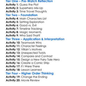 Avengers Grimm Time Wars 2018 Worksheet Activity Booklet