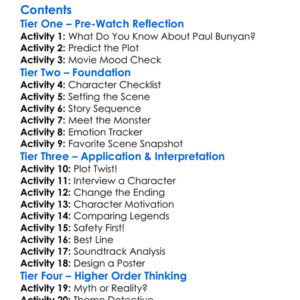 Axe Giant The Wrath Of Paul Bunyan 2013 Worksheet Activity Booklet