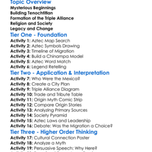 Aztec Empire Origins Worksheet Activity Booklet