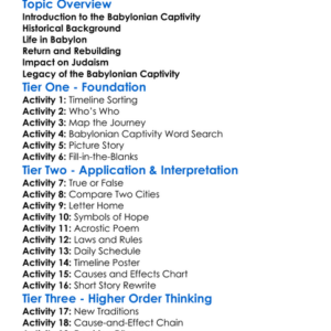 Babylonian Captivity Worksheet Activity Booklet