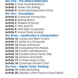 Back To The Future Part Iii 1990 Worksheet Activity Booklet