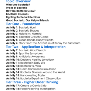 Bacteria And Bacterial Diseases Worksheet Activity Booklet