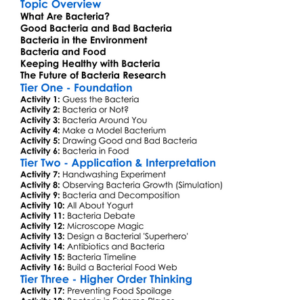 Bacteria And Their Role In Life Worksheet Activity Booklet
