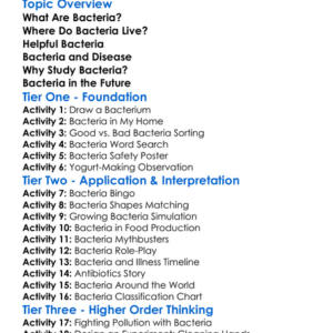 Bacteria And Their Uses Worksheet Activity Booklet