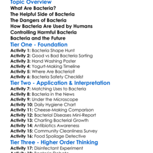 Bacteria Uses And Dangers Worksheet Activity Booklet