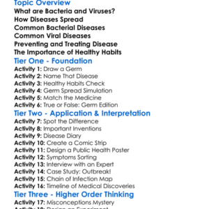 Bacterial And Viral Diseases Worksheet Activity Booklet