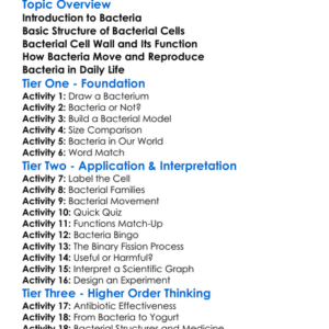 Bacterial Structure And Function Worksheet Activity Booklet
