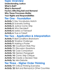 Bail And Remand Worksheet Activity Booklet