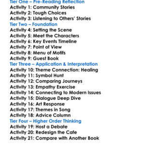 Baileys Cafe Gloria Naylor Worksheet Activity Booklet