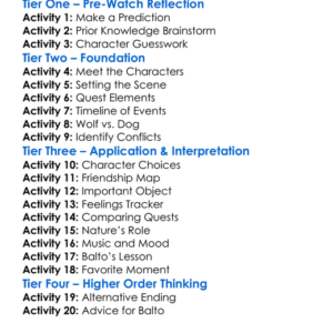 Balto Wolf Quest 2002 Worksheet Activity Booklet