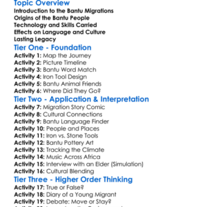 Bantu Migrations Worksheet Activity Booklet