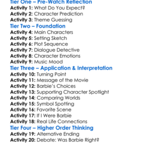 Barbie 2023 Worksheet Activity Booklet