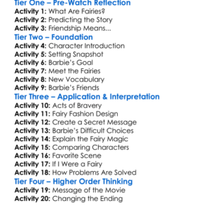 Barbie A Fairy Secret 2011 Worksheet Activity Booklet