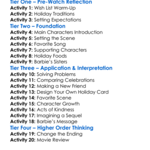 Barbie A Perfect Christmas 2011 Worksheet Activity Booklet