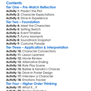 Barbie  Kendra Crash Joe Bobs Drive-In Jamboree 2024 Worksheet Activity Booklet