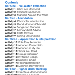 Barneys Best Manners Invitation To Fun 2003 Worksheet Activity Booklet