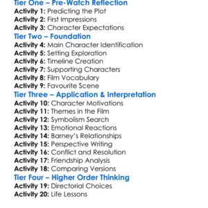 Barneys Version 2010 Worksheet Activity Booklet