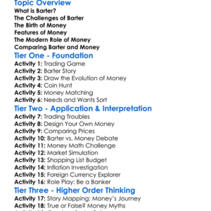 Barter And Money Worksheet Activity Booklet