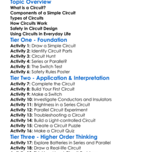 Basic Circuit Design Worksheet Activity Booklet