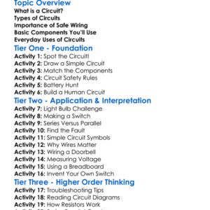 Basic Circuits And Wiring Worksheet Activity Booklet