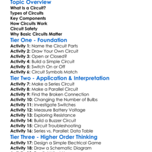 Basic Circuits Worksheet Activity Booklet