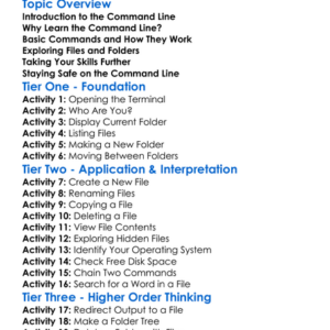 Basic Command-Line Usage Worksheet Activity Booklet