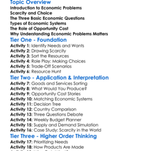 Basic Economic Problems Worksheet Activity Booklet