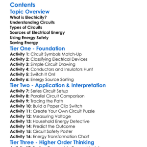 Basic Electrical Circuits And Energy Systems Worksheet Activity Booklet