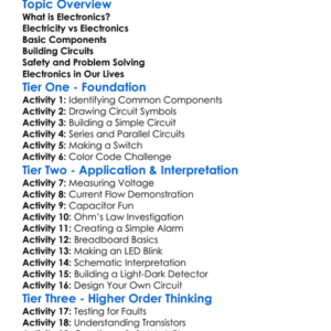 Basic Electronics Worksheet Activity Booklet