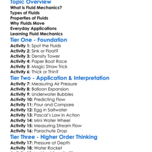 Basic Fluid Mechanics Worksheet Activity Booklet