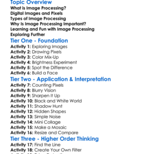 Basic Image Processing Worksheet Activity Booklet