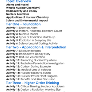 Basic Nuclear Chemistry Worksheet Activity Booklet
