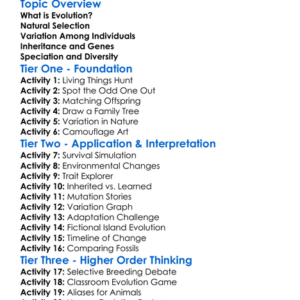 Basic Principles Of Evolution Worksheet Activity Booklet