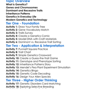 Basic Principles Of Genetics Worksheet Activity Booklet
