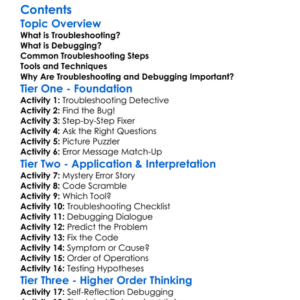 Basic Troubleshooting And Debugging Worksheet Activity Booklet