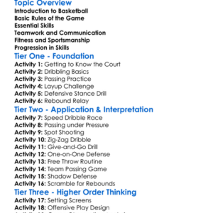 Basketball Fundamentals Worksheet Activity Booklet