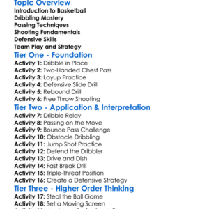 Basketball Skills Worksheet Activity Booklet