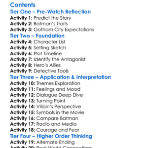 Batman The Dark Knight Returns Part 1 2012 Worksheet Activity Booklet