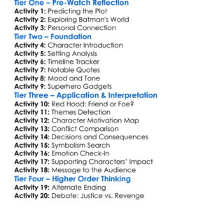 Batman Under The Red Hood 2010 Worksheet Activity Booklet