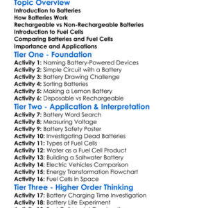 Batteries And Fuel Cells Worksheet Activity Booklet