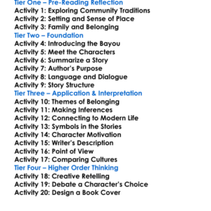 Bayou Folk Kate Chopin Worksheet Activity Booklet