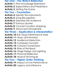 Bb King Live In Africa 74 1998 Worksheet Activity Booklet