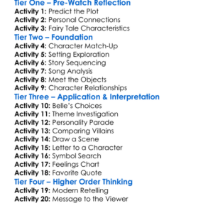 Beauty And The Beast Worksheet Activity Booklet